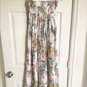 Plum Pretty Sugar strapless floral maxi dress.